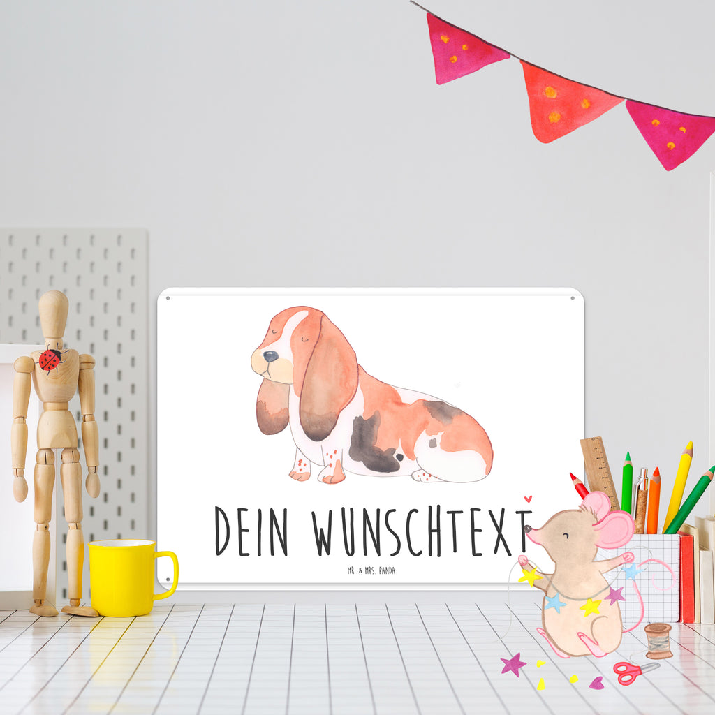 Personalisiertes Blechschild Hund Basset Hound Blechschild, Metallschild, Geschenk Schild, Schild, Magnet-Metall-Schild, Deko Schild, Wandschild, Wand-Dekoration, Türschild, Hund, Hundemotiv, Haustier, Hunderasse, Tierliebhaber, Hundebesitzer, Sprüche, Basset Hound, Basset, Hundeliebe, kinderlos