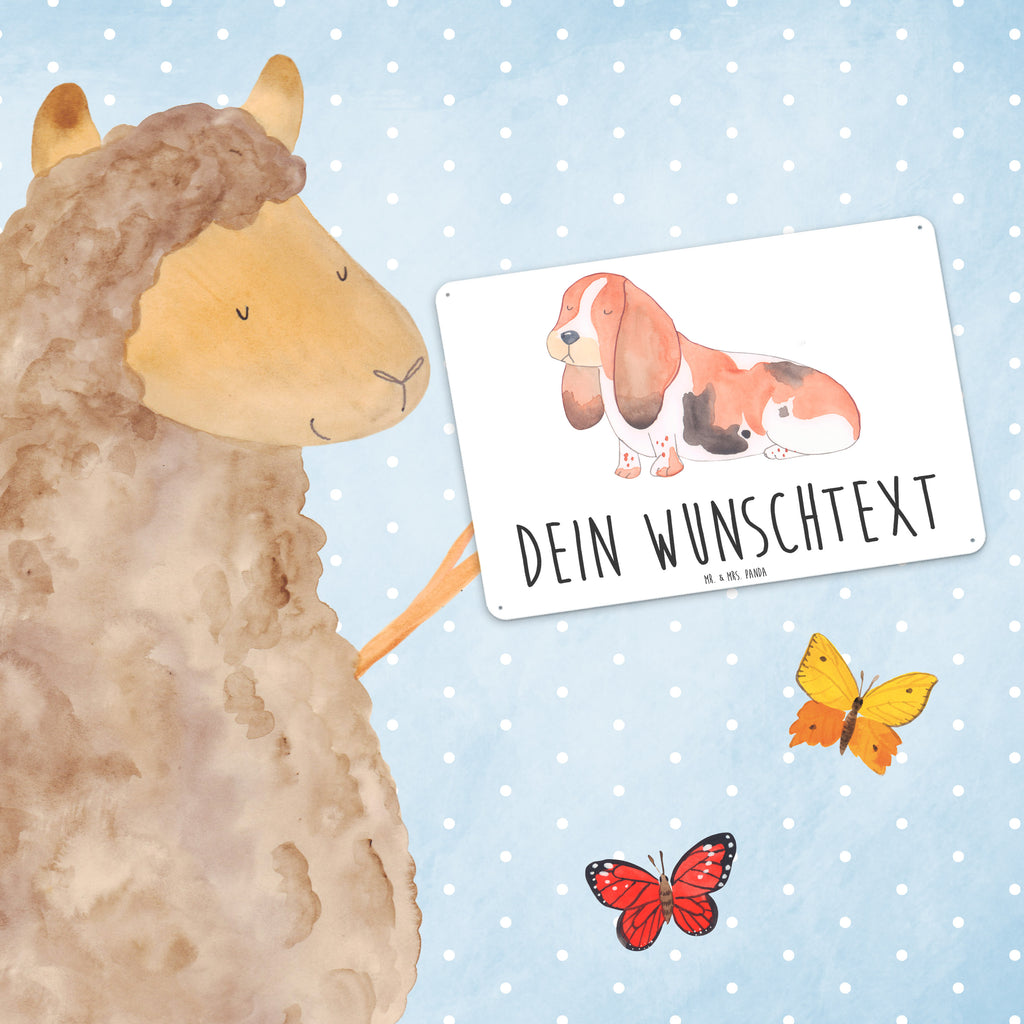 Personalisiertes Blechschild Hund Basset Hound Blechschild, Metallschild, Geschenk Schild, Schild, Magnet-Metall-Schild, Deko Schild, Wandschild, Wand-Dekoration, Türschild, Hund, Hundemotiv, Haustier, Hunderasse, Tierliebhaber, Hundebesitzer, Sprüche, Basset Hound, Basset, Hundeliebe, kinderlos