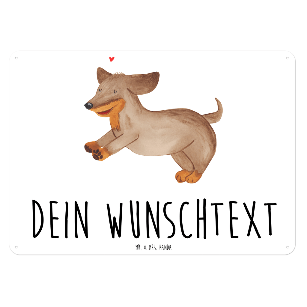 Personalisiertes Blechschild Hund Dackel fröhlich Blechschild, Metallschild, Geschenk Schild, Schild, Magnet-Metall-Schild, Deko Schild, Wandschild, Wand-Dekoration, Türschild, Hund, Hundemotiv, Haustier, Hunderasse, Tierliebhaber, Hundebesitzer, Sprüche, Hunde, Dackel, Dachshund, happy dog