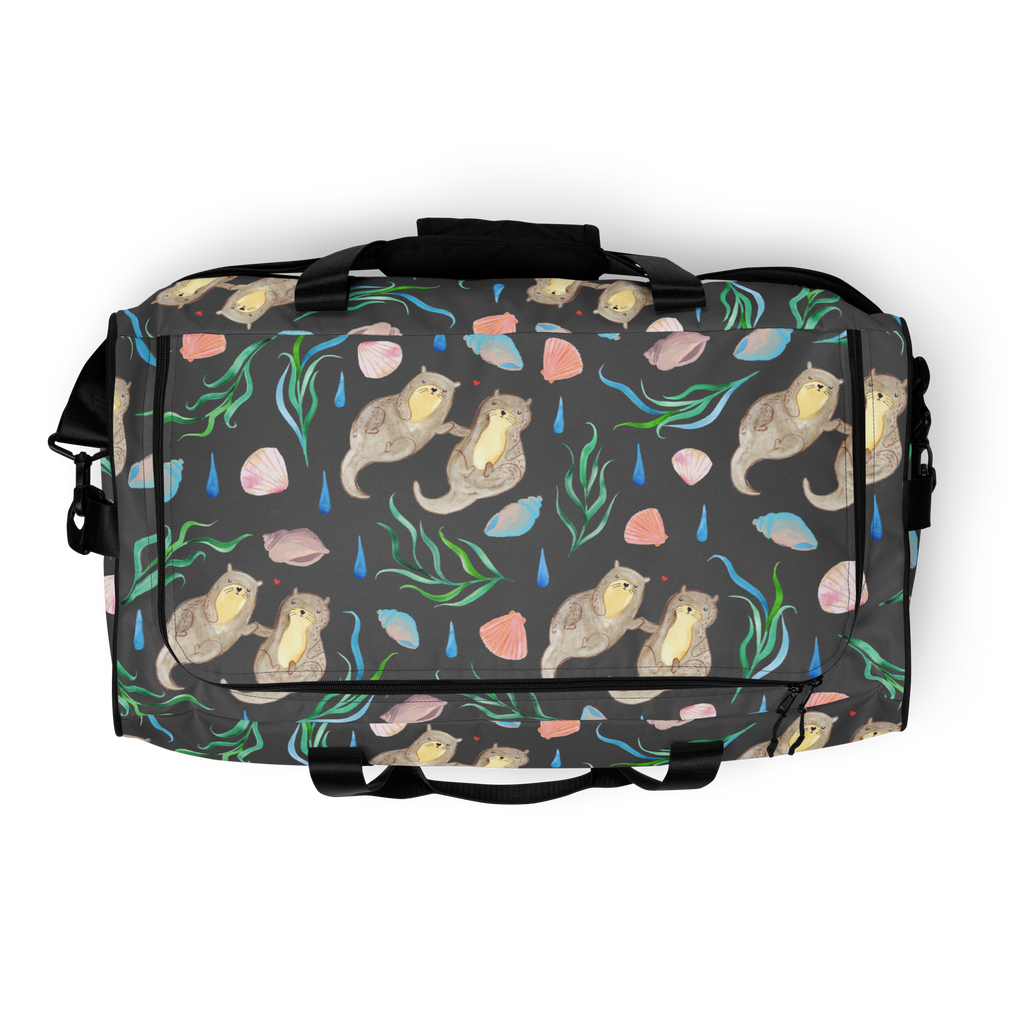 Reisetasche Otterliebe Design Reisetasche, Sporttasche, Aquarell, Otter, händchenhaltene Otter, Muscheln, Meer, Beach Design, maritim