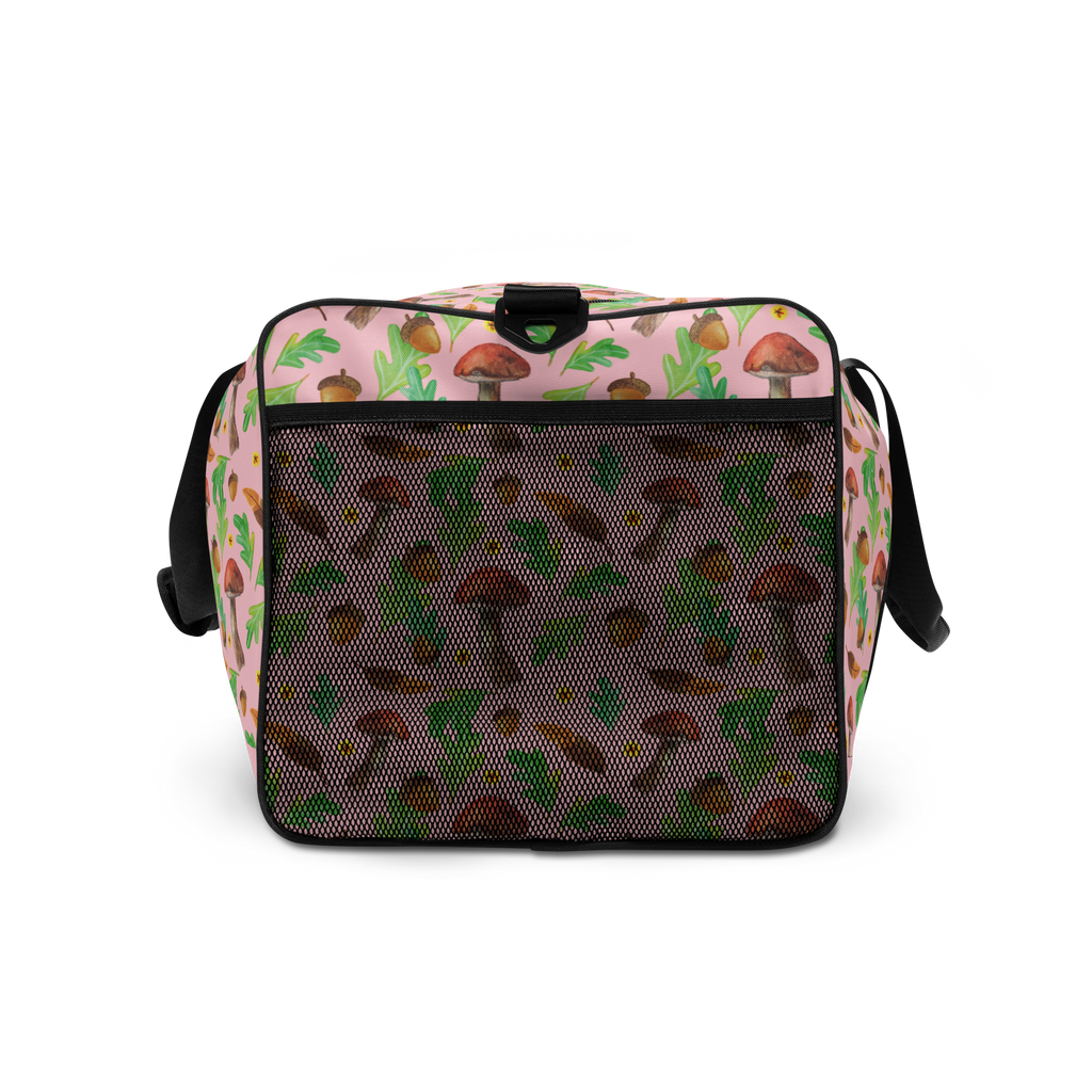 Reisetasche Waldträume Design Reisetasche, Sporttasche, Aquarell, Aquarellmuster, Pilze, Glühwürmchen, Wald, Waldspaziergang, Natur, Laub, Eiche, Blätter