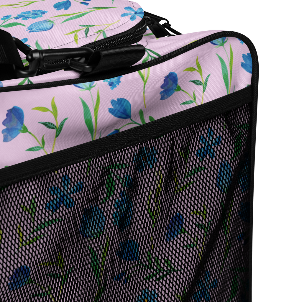 Reisetasche Sommergedanken Design Reisetasche, Sporttasche, Blumen, Blumenmuster, blaue Blumen, blaues Muster, Aquarell
