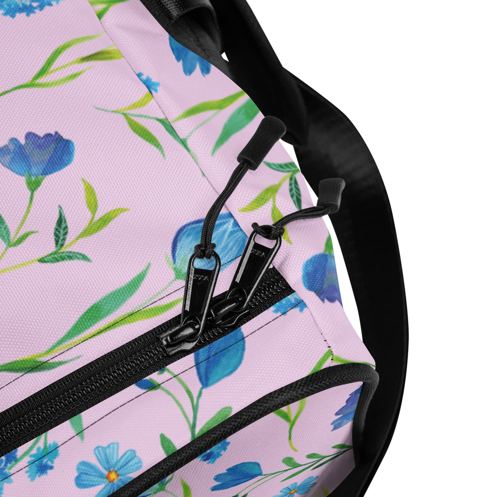 Reisetasche Sommergedanken Design Reisetasche, Sporttasche, Blumen, Blumenmuster, blaue Blumen, blaues Muster, Aquarell