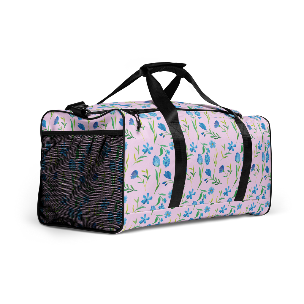 Reisetasche Sommergedanken Design Reisetasche, Sporttasche, Blumen, Blumenmuster, blaue Blumen, blaues Muster, Aquarell
