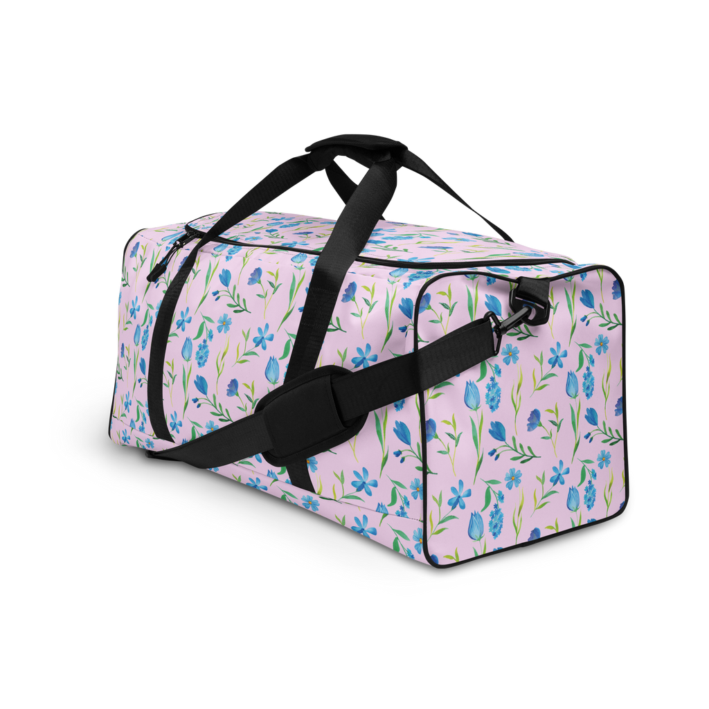 Reisetasche Sommergedanken Design Reisetasche, Sporttasche, Blumen, Blumenmuster, blaue Blumen, blaues Muster, Aquarell