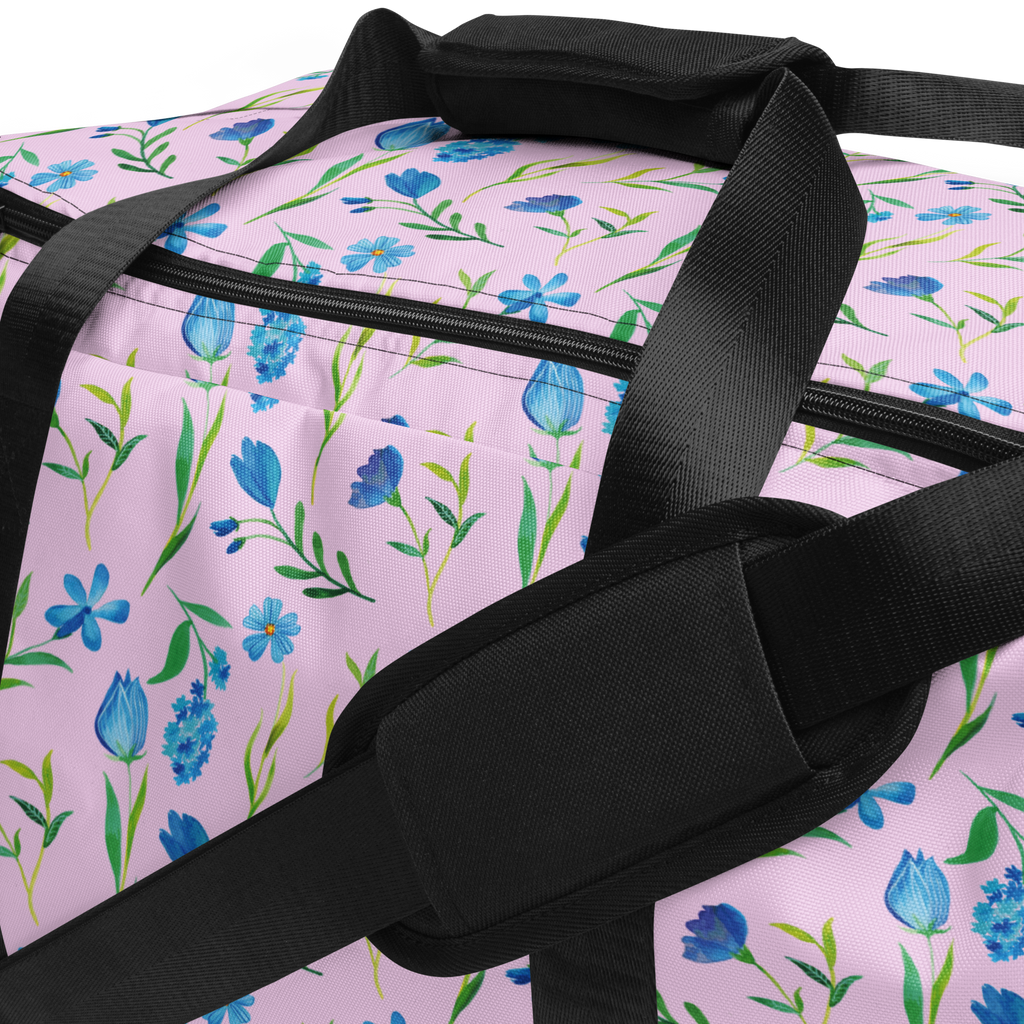 Reisetasche Sommergedanken Design Reisetasche, Sporttasche, Blumen, Blumenmuster, blaue Blumen, blaues Muster, Aquarell