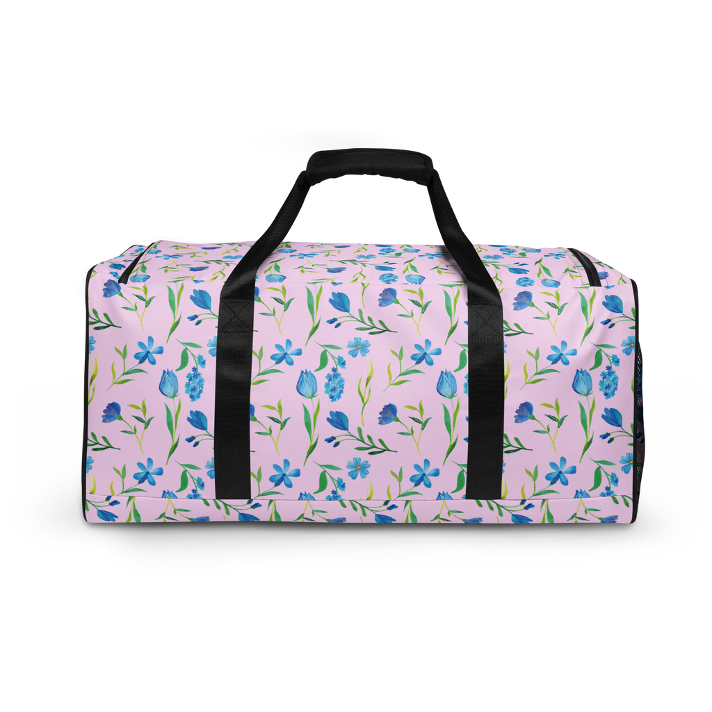 Reisetasche Sommergedanken Design Reisetasche, Sporttasche, Blumen, Blumenmuster, blaue Blumen, blaues Muster, Aquarell
