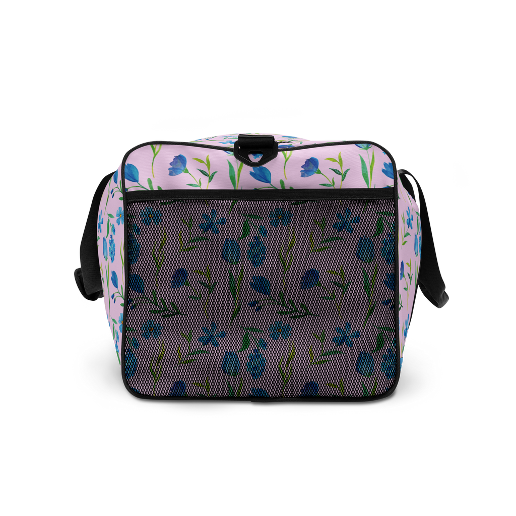 Reisetasche Sommergedanken Design Reisetasche, Sporttasche, Blumen, Blumenmuster, blaue Blumen, blaues Muster, Aquarell