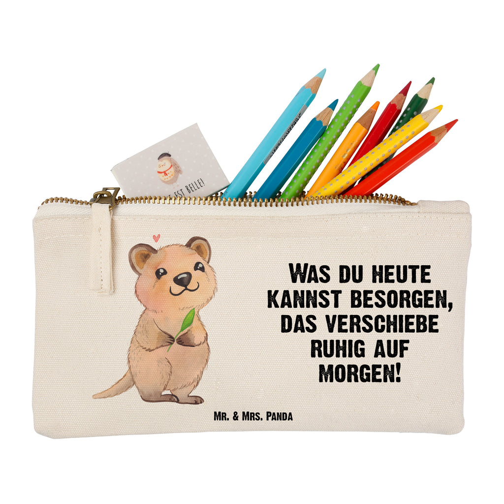 Schminktasche Quokka Happy Quokka, Verschieben, Aufschieberitis, Lustiger Spruch, Niedliches Tier, Dinge erledigen Schminktasche, Kosmetiktasche, Kosmetikbeutel, Stiftemäppchen, Etui, Federmappe, Makeup, XXL, Schminketui, Kosmetiketui, Schlamperetui  süße Tiermotive, gute Laune, lustige Sprüche, Tiere