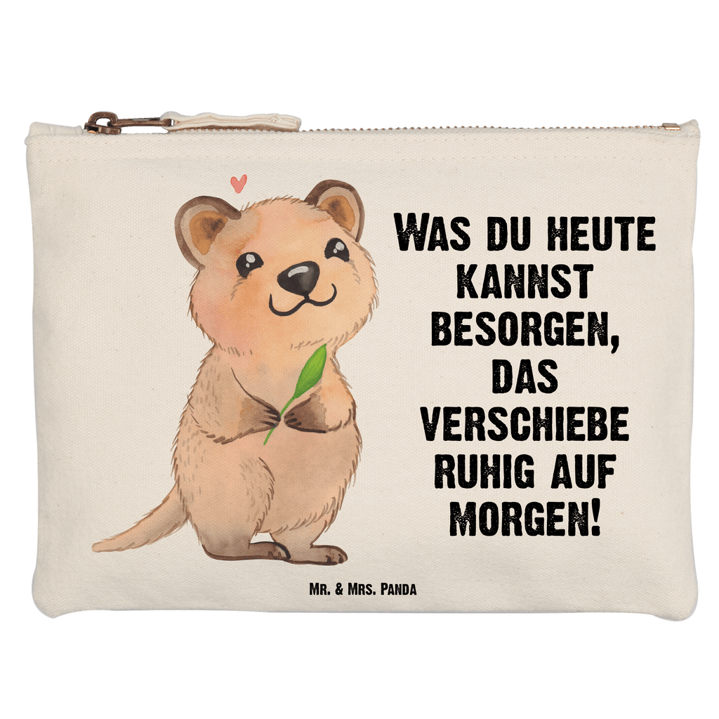Schminktasche Quokka Happy Quokka, Verschieben, Aufschieberitis, Lustiger Spruch, Niedliches Tier, Dinge erledigen Schminktasche, Kosmetiktasche, Kosmetikbeutel, Stiftemäppchen, Etui, Federmappe, Makeup, XXL, Schminketui, Kosmetiketui, Schlamperetui  süße Tiermotive, gute Laune, lustige Sprüche, Tiere