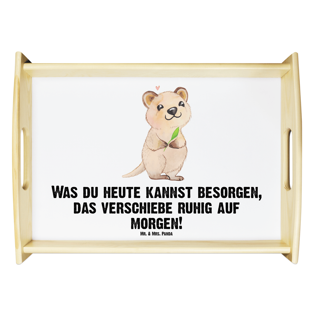 Serviertablett Quokka Happy Tablett, Holztablett, Küchentablett, Dekotablett, Frühstückstablett, Tiermotive, Gute Laune, lustige Sprüche, Tiere, Quokka, Verschieben, Aufschieberitis, Lustiger Spruch, Niedliches Tier, Dinge erledigen