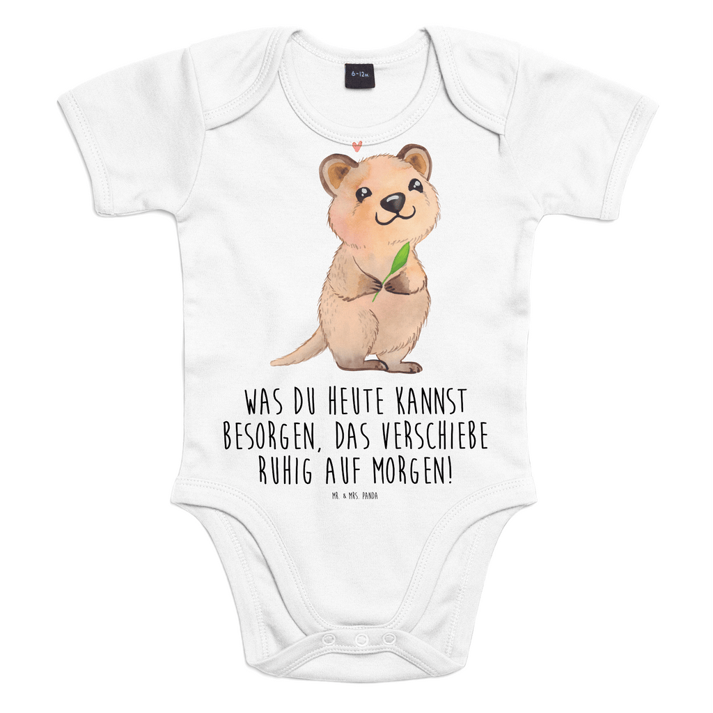 Organic Baby Body Quokka Happy Babykleidung, Babystrampler, Strampler, Wickelbody, Baby Erstausstattung, Junge, Mädchen, Tiermotive, Gute Laune, lustige Sprüche, Tiere, Quokka, Verschieben, Aufschieberitis, Lustiger Spruch, Niedliches Tier, Dinge erledigen