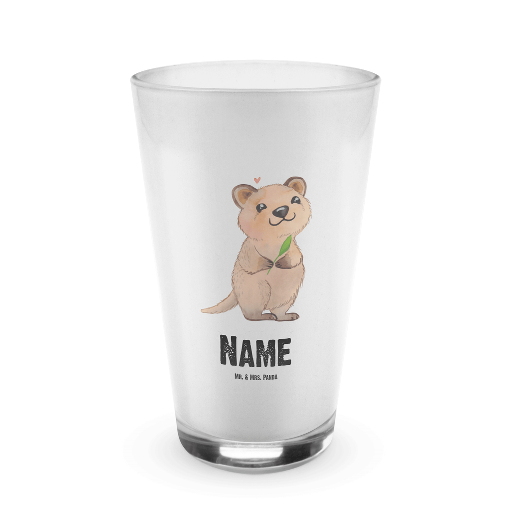 Personalisiertes Glas Quokka Happy Bedrucktes Glas, Glas mit Namen, Namensglas, Glas personalisiert, Name, Bedrucken, süße Tiermotive, gute Laune, lustige Sprüche, Tiere, Quokka, Verschieben, Aufschieberitis, Lustiger Spruch, Niedliches Tier, Dinge erledigen
