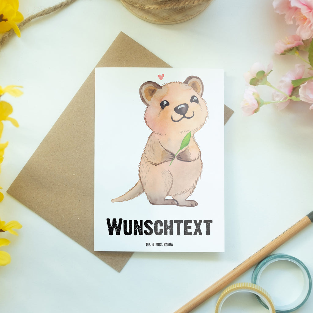 Personalisierte Grußkarte Quokka Happy Personalisierte Grußkarte, Personalisiertere Klappkarte, Personalisierte Einladungskarte, Personalisierte Glückwunschkarte, Personalisierte Hochzeitskarte, Personalisierte Geburtstagskarte, Grußkarte mit Namen, Grußkarte selber drucken, Grußkarte selbst gestalten, Grußkarte mit persönlichen Nachrichten, Grußkarte als Geldgeschenk, Grußkarten personalisiert, Tiermotive, Gute Laune, lustige Sprüche, Tiere, Quokka, Verschieben, Aufschieberitis, Lustiger Spruch, Niedliches Tier, Dinge erledigen