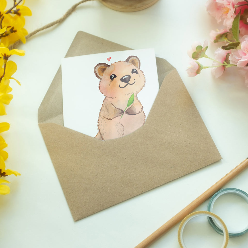 Personalisierte Grußkarte Quokka Happy Personalisierte Grußkarte, Personalisiertere Klappkarte, Personalisierte Einladungskarte, Personalisierte Glückwunschkarte, Personalisierte Hochzeitskarte, Personalisierte Geburtstagskarte, Grußkarte mit Namen, Grußkarte selber drucken, Grußkarte selbst gestalten, Grußkarte mit persönlichen Nachrichten, Grußkarte als Geldgeschenk, Grußkarten personalisiert, Tiermotive, Gute Laune, lustige Sprüche, Tiere, Quokka, Verschieben, Aufschieberitis, Lustiger Spruch, Niedliches Tier, Dinge erledigen