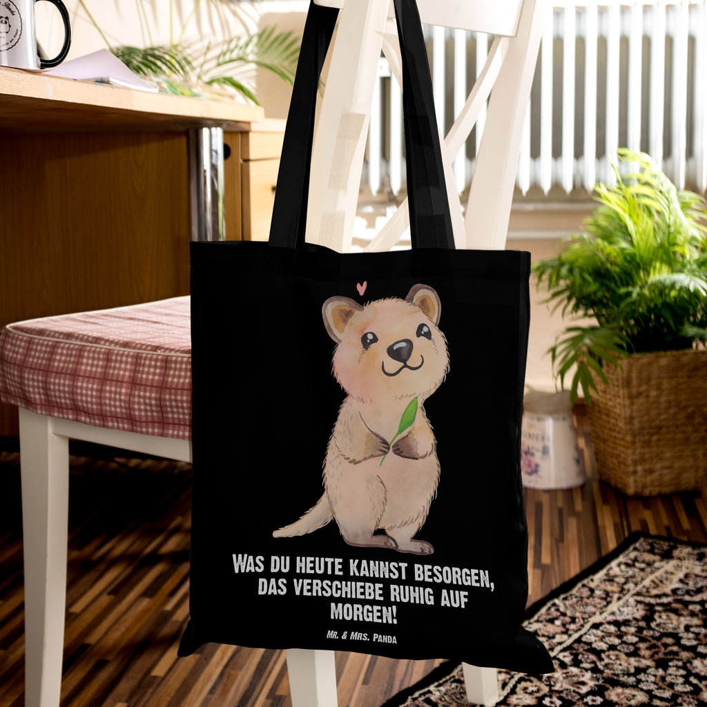 Tragetasche Quokka Happy Beuteltasche, Beutel, Einkaufstasche, Jutebeutel, Stoffbeutel, Tiermotive, Gute Laune, lustige Sprüche, Tiere, Quokka, Verschieben, Aufschieberitis, Lustiger Spruch, Niedliches Tier, Dinge erledigen