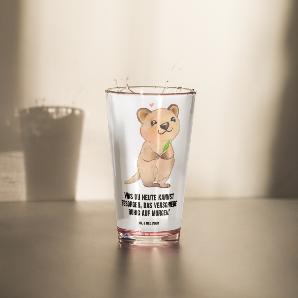 Premium Trinkglas Quokka Happy Trinkglas, Glas, Pint Glas, Bierglas, Cocktail Glas, Wasserglas, Tiermotive, Gute Laune, lustige Sprüche, Tiere, Quokka, Verschieben, Aufschieberitis, Lustiger Spruch, Niedliches Tier, Dinge erledigen