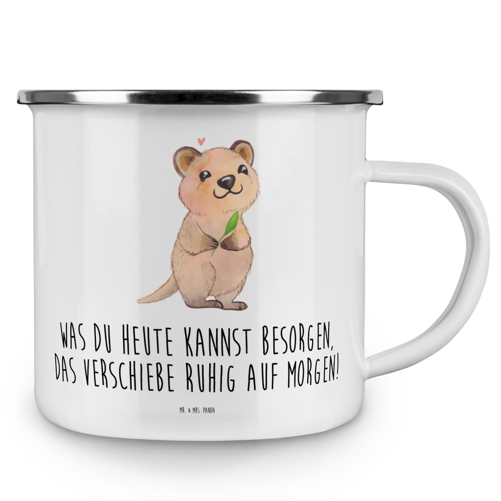 Camping Emaille Tasse Quokka Happy Campingtasse, Trinkbecher, Metalltasse, Outdoor Tasse, Emaille Trinkbecher, Blechtasse Outdoor, Emaille Campingbecher, Edelstahl Trinkbecher, Metalltasse für Camping, Kaffee Blechtasse, Camping Tasse Metall, Tiermotive, Gute Laune, lustige Sprüche, Tiere, Quokka, Verschieben, Aufschieberitis, Lustiger Spruch, Niedliches Tier, Dinge erledigen
