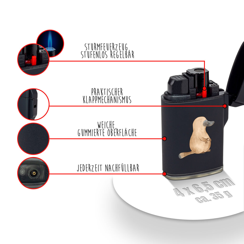 Feuerzeug Schnabeltier mutig Schnabeltier, Mut, mutig, Lebensweisheit, Schnabeltiere, Motivation, Training, Büro, Arbeit, Neuanfang, Neustart, Weltreise, Raodtrip	   Meerestiere, Meer, Urlaub