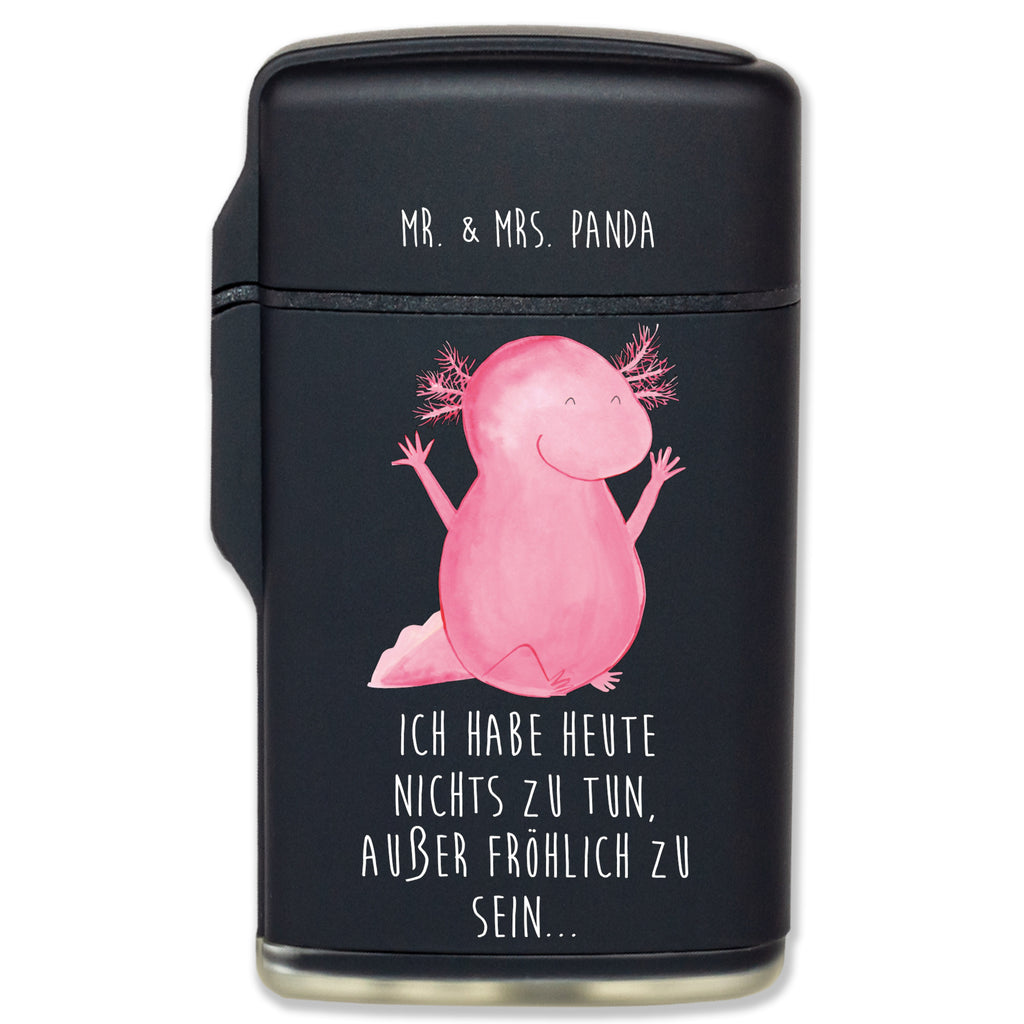 Feuerzeug Axolotl Hurra Axolotl, Molch, Axolot, Schwanzlurch, Lurch, Lurche, fröhlich, Spaß, Freude, Motivation, Zufriedenheit