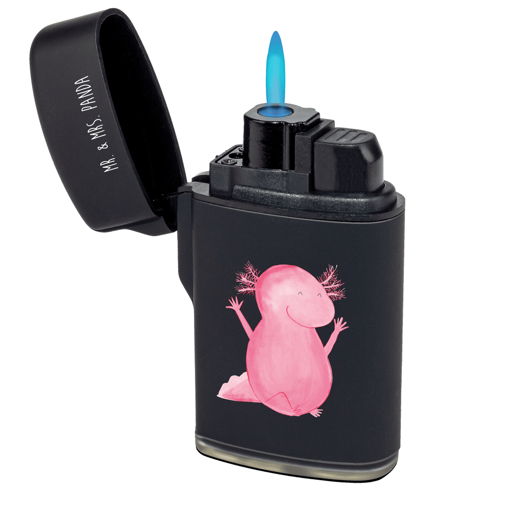 Feuerzeug Axolotl Hurra Axolotl, Molch, Axolot, Schwanzlurch, Lurch, Lurche, fröhlich, Spaß, Freude, Motivation, Zufriedenheit