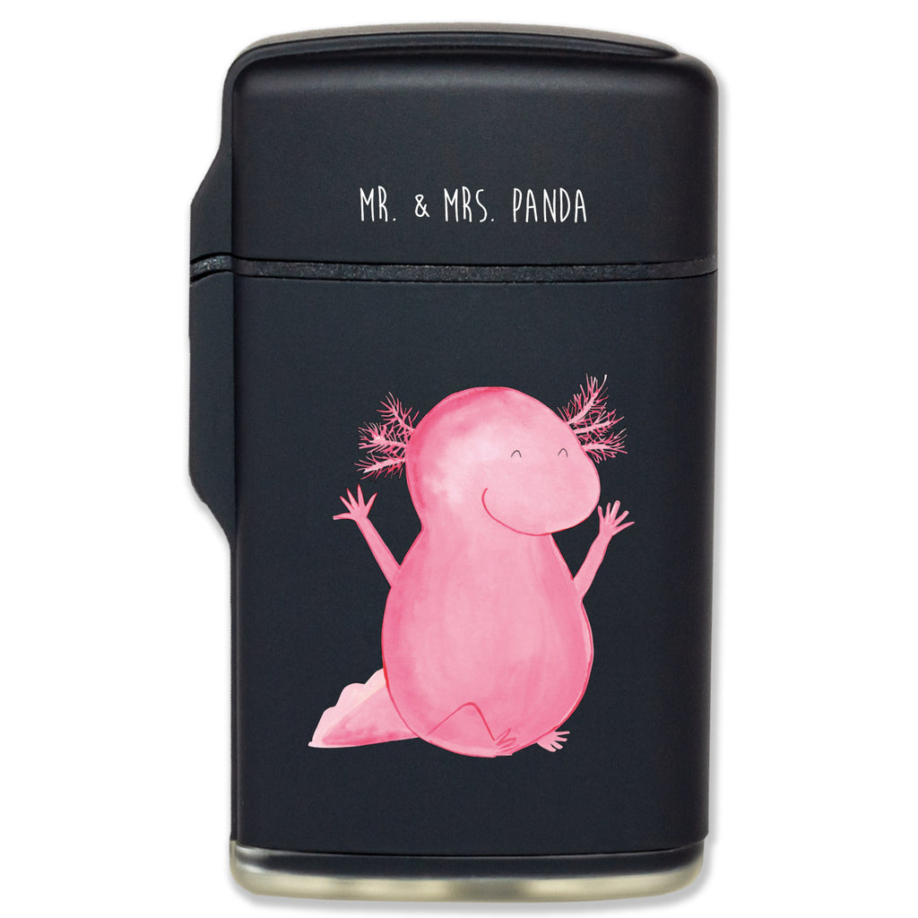 Feuerzeug Axolotl Hurra Axolotl, Molch, Axolot, Schwanzlurch, Lurch, Lurche, fröhlich, Spaß, Freude, Motivation, Zufriedenheit