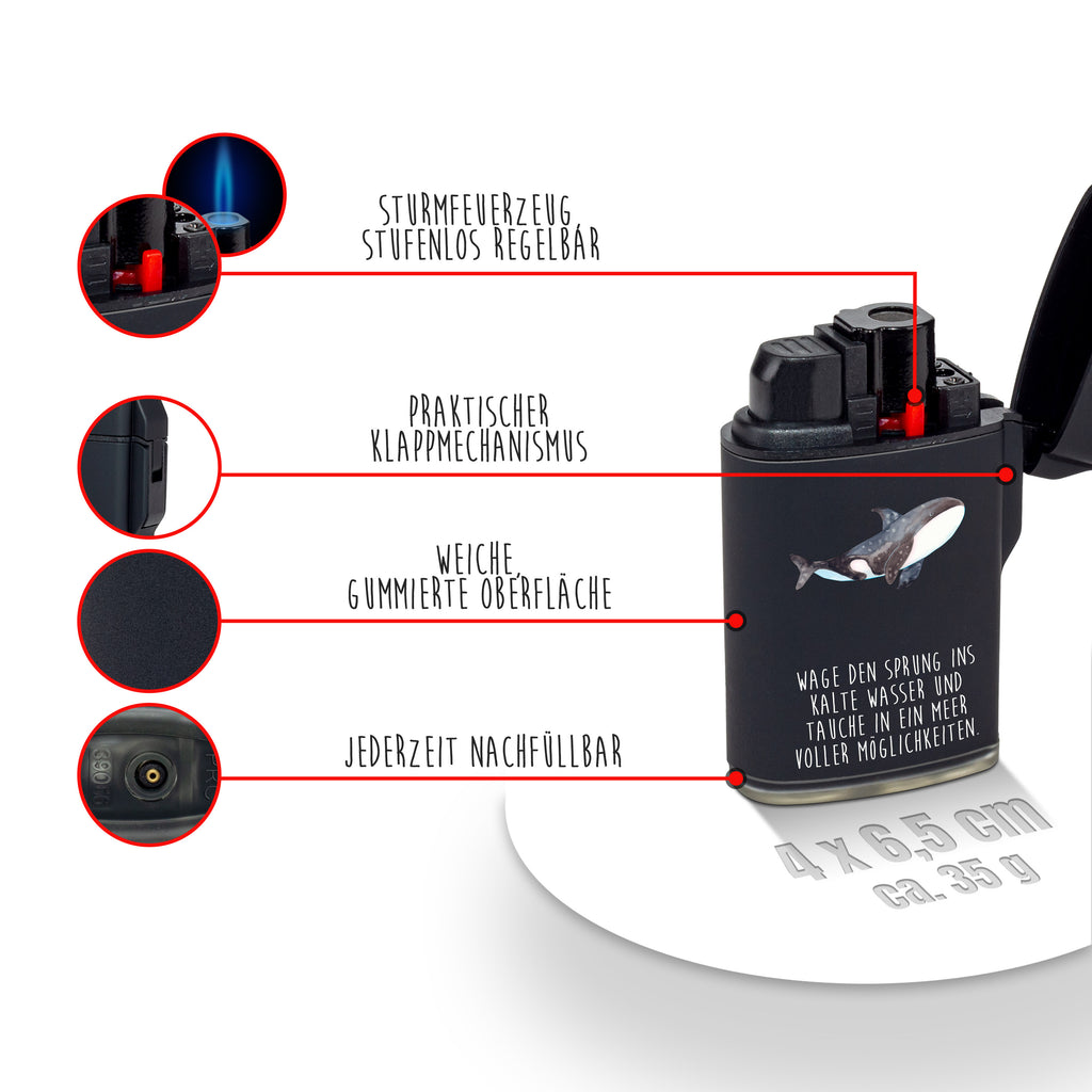 Feuerzeug Orca Meerestiere, Meer, Urlaub, Orca, Orcas, Killerwal, Wal, Möglichkeiten, Büro, Arbeit, Motivation, Selbstliebe, Neustart, Startup