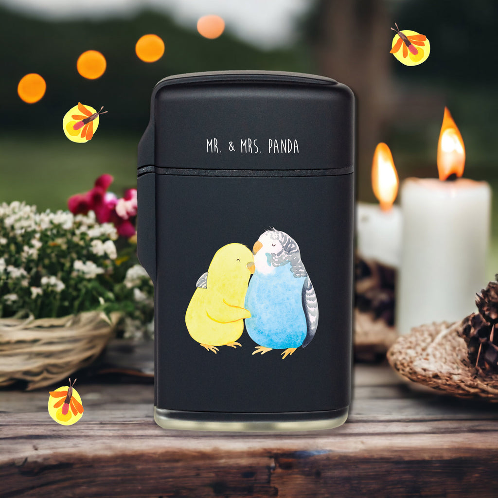 Feuerzeug Wellensittich Liebe Liebe, Partner, Freund, Freundin, Ehemann, Ehefrau, Heiraten, Verlobung, Heiratsantrag, Liebesgeschenk, Jahrestag, Hocheitstag, Vögel, Wellensittich, Nähe, Kuscheln, Vertrauen