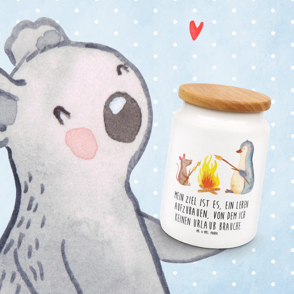 Vorratsdose Pinguin Lagerfeuer Pinguin, Maus, Pinguine, Lagerfeuer, Leben, Arbeit, Job, Motivation, Büro, Büroalltag, Lebensspruch, Lebensmotivation, Neustart, Liebe, grillen, Feuer, Marshmallows Vorratsdose, Keksdose, Keramikdose, Leckerlidose, Dose  Pinguin