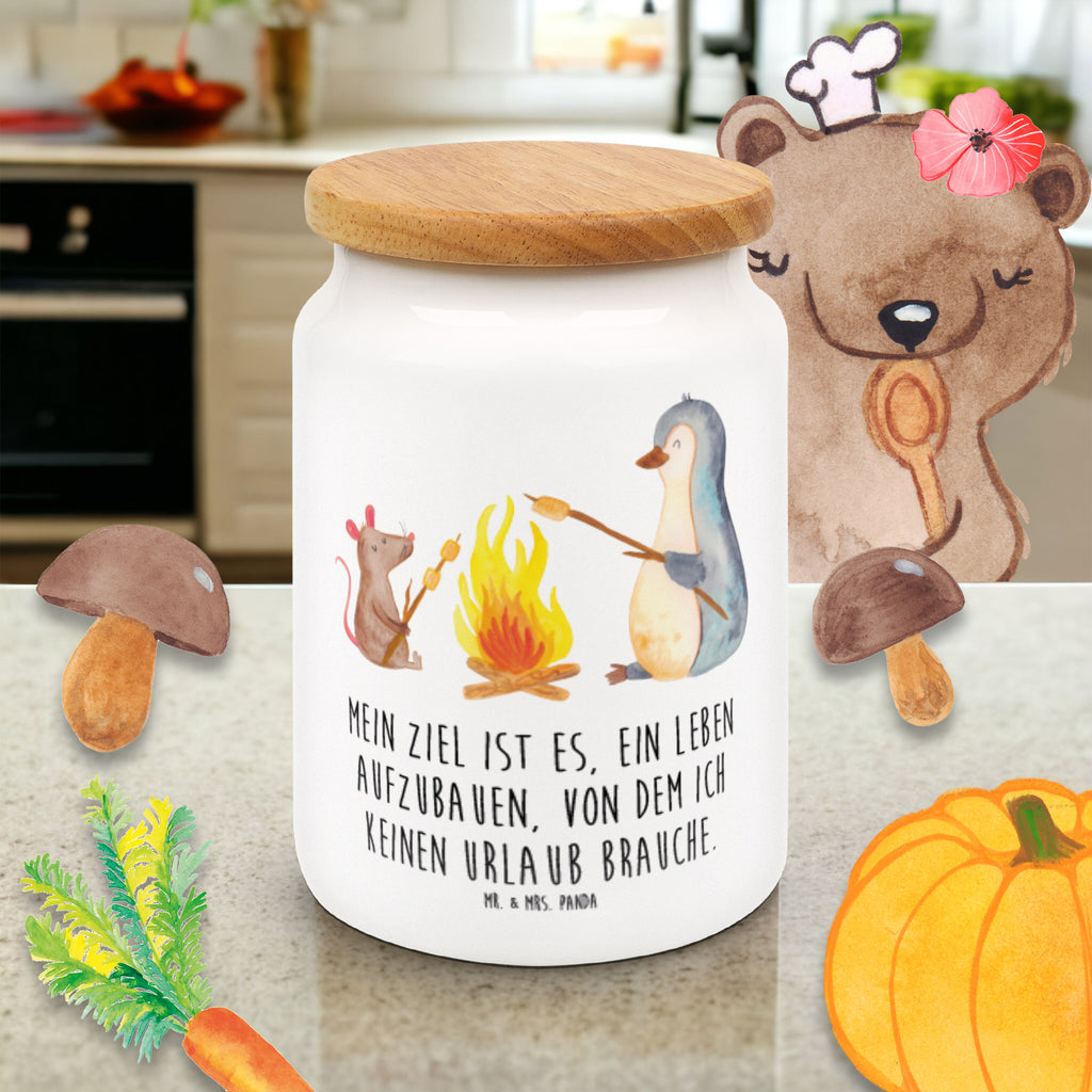 Vorratsdose Pinguin Lagerfeuer Pinguin, Maus, Pinguine, Lagerfeuer, Leben, Arbeit, Job, Motivation, Büro, Büroalltag, Lebensspruch, Lebensmotivation, Neustart, Liebe, grillen, Feuer, Marshmallows Vorratsdose, Keksdose, Keramikdose, Leckerlidose, Dose  Pinguin
