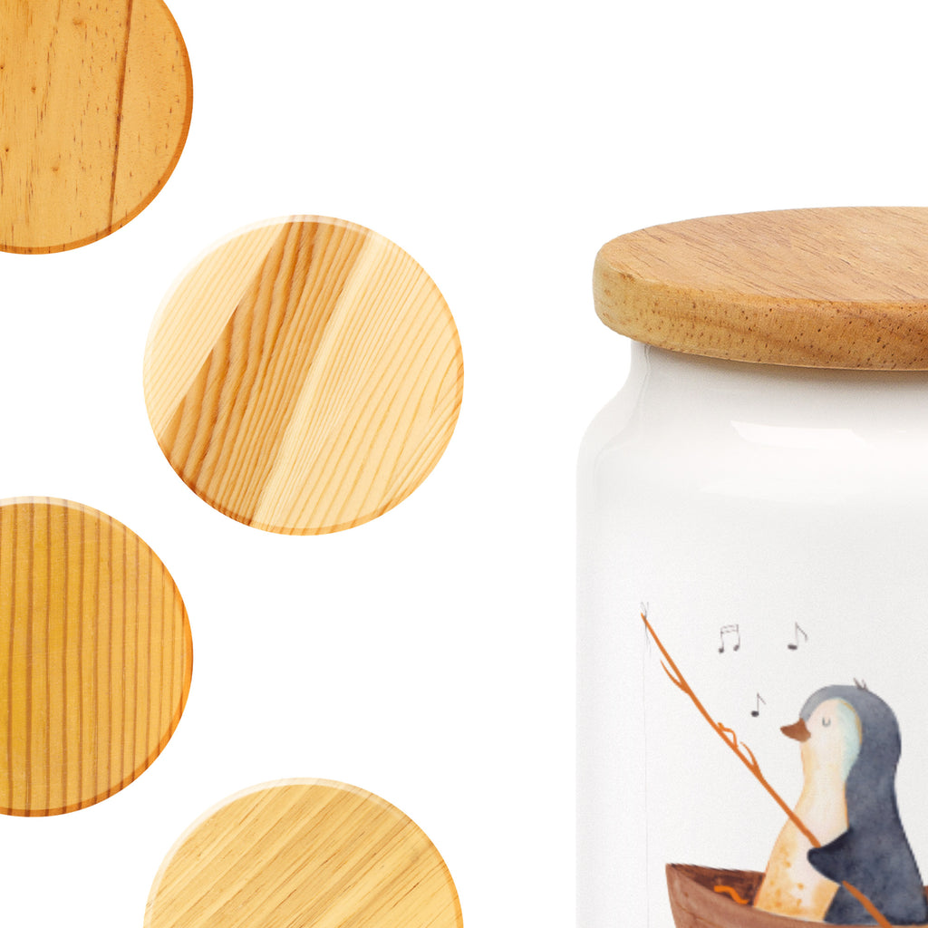 Vorratsdose Pinguin Angelboot Pinguin, Pinguine, Angeln, Boot, Angelboot, Lebenslust, Leben, genießen, Motivation, Neustart, Neuanfang, Trennung, Scheidung, Geschenkidee Liebeskummer,	 Vorratsdose, Keksdose, Keramikdose, Leckerlidose, Dose  Pinguin