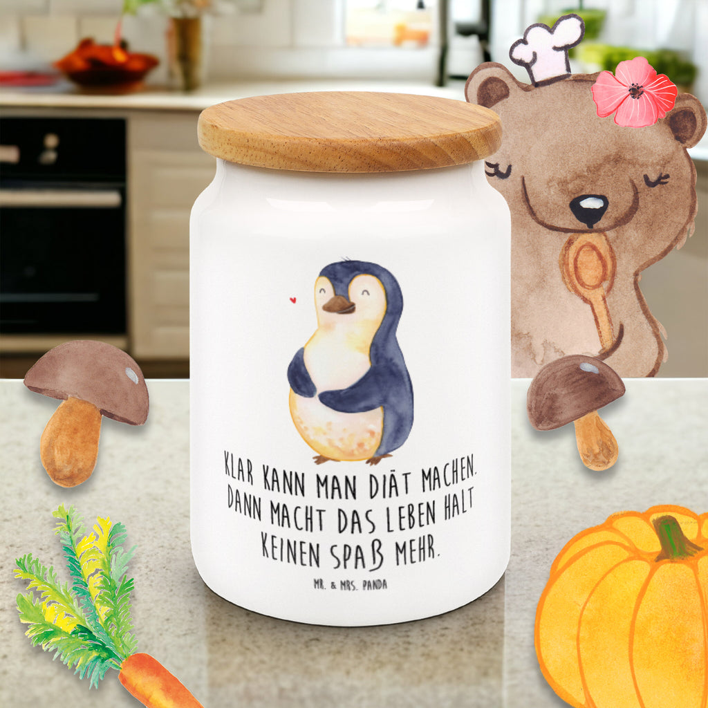 Vorratsdose Pinguin Diät Pinguin, Pinguine, Diät, Abnehmen, Abspecken, Gewicht, Motivation, Selbstliebe, Körperliebe, Selbstrespekt Vorratsdose, Keksdose, Keramikdose, Leckerlidose, Dose  Pinguin