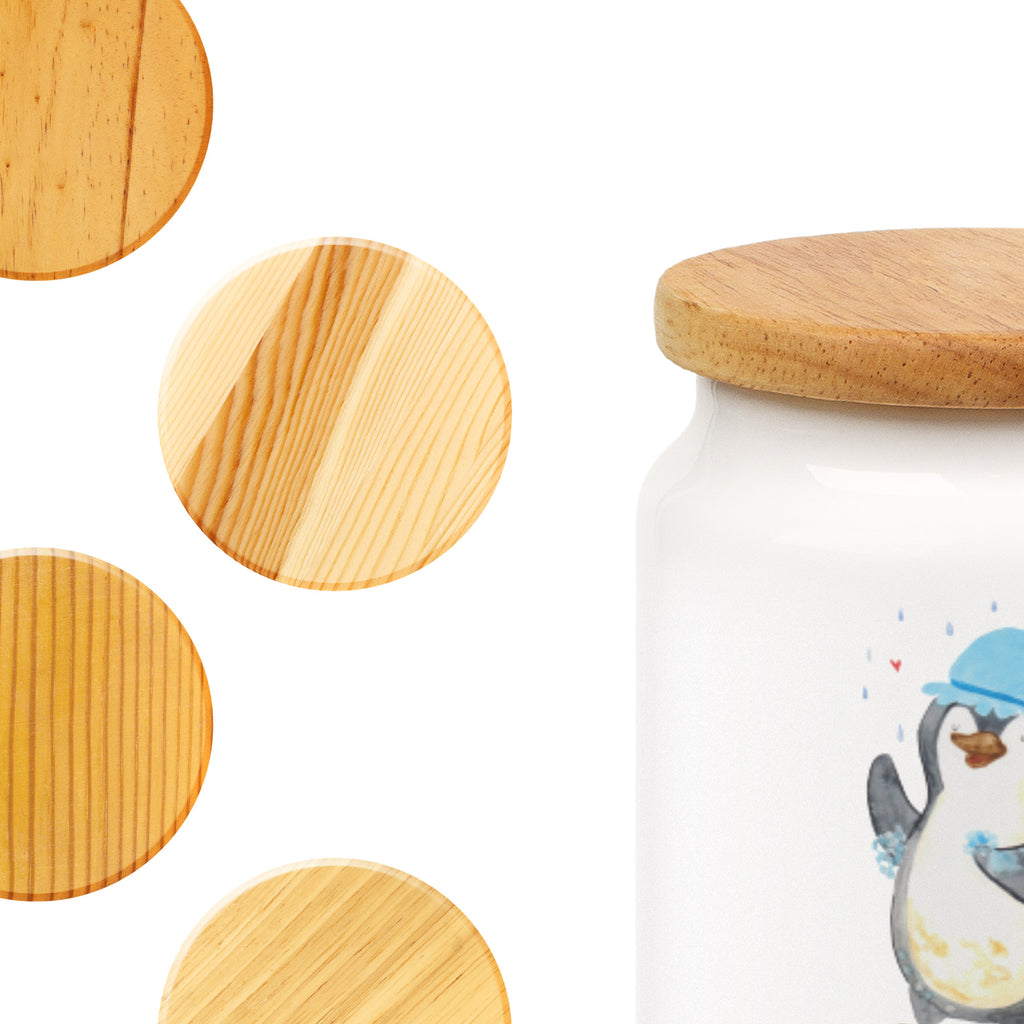Vorratsdose Pinguin duscht Pinguin, Pinguine, Dusche, duschen, Lebensmotto, Motivation, Neustart, Neuanfang, glücklich sein,  Vorratsdose, Keksdose, Keramikdose, Leckerlidose, Dose  Pinguin