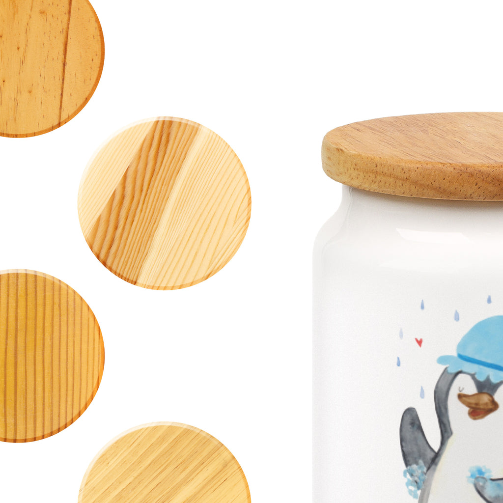 Vorratsdose Pinguin duscht Pinguin, Pinguine, Dusche, duschen, Lebensmotto, Motivation, Neustart, Neuanfang, glücklich sein,  Vorratsdose, Keksdose, Keramikdose, Leckerlidose, Dose  Pinguin