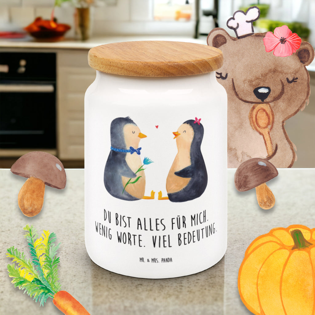 Vorratsdose Pinguin Pärchen Pinguin, Pinguine, Liebe, Liebespaar, Liebesbeweis, Liebesgeschenk, Verlobung, Jahrestag, Hochzeitstag, Hochzeit, Hochzeitsgeschenk, große Liebe, Traumpaar Vorratsdose, Keksdose, Keramikdose, Leckerlidose, Dose  Pinguin