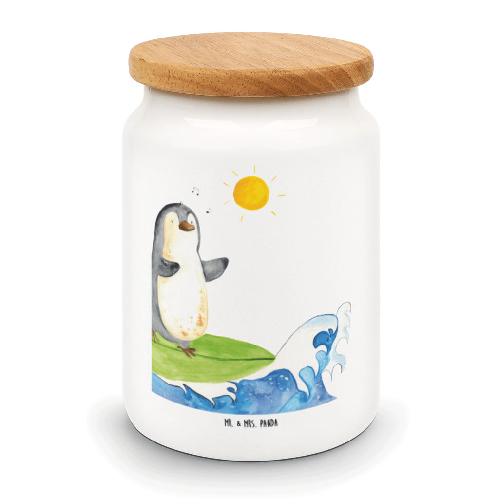 Vorratsdose Pinguin Surfer Pinguin, Pinguine, surfen, Surfer, Hawaii, Urlaub, Wellen, Wellen reiten, Portugal,  Vorratsdose, Keksdose, Keramikdose, Leckerlidose, Dose  Pinguin