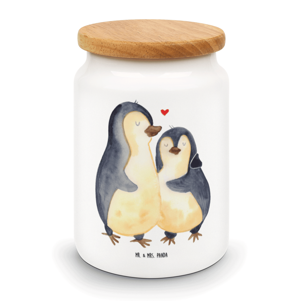 Vorratsdose Pinguin umarmend Pinguin, Liebe, Liebespaar, Liebesbeweis, Liebesgeschenk, Verlobung, Jahrestag, Hochzeitstag, Hochzeit, Hochzeitsgeschenk Vorratsdose, Keksdose, Keramikdose, Leckerlidose, Dose  Pinguin