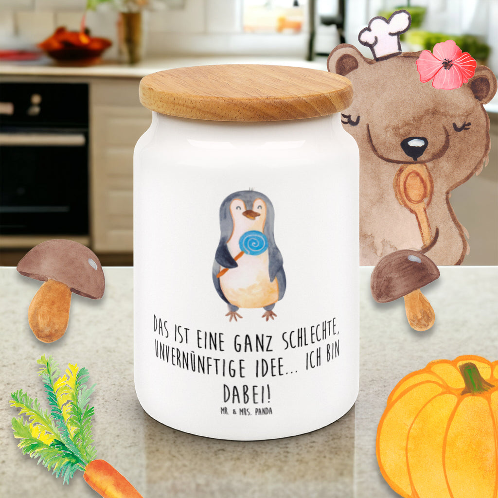 Vorratsdose Pinguin Lolli Pinguin, Pinguine, Lolli, Süßigkeiten, Blödsinn, Spruch, Rebell, Gauner, Ganove, Rabauke Vorratsdose, Keksdose, Keramikdose, Leckerlidose, Dose  Pinguin