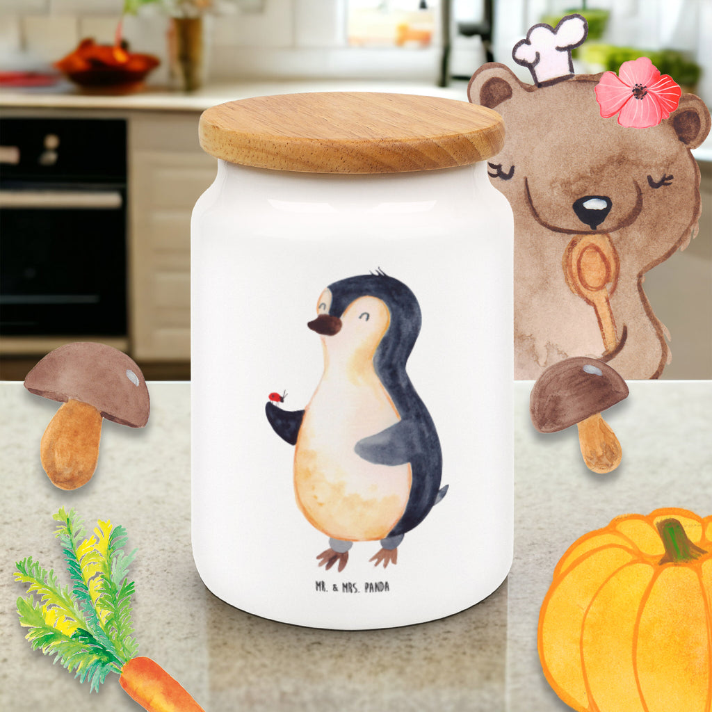 Vorratsdose Pinguin Marienkäfer Pinguin, Pinguine, Marienkäfer, Liebe, Wunder, Glück, Freude, Lebensfreude Vorratsdose, Keksdose, Keramikdose, Leckerlidose, Dose  Pinguin