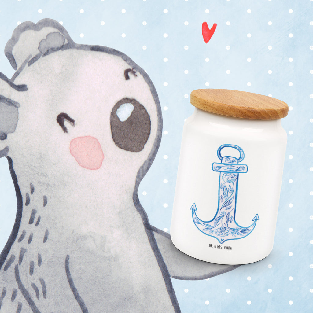 Vorratsdose Anker Blau Vorratsdose, Keksdose, Keramikdose, Leckerlidose, Dose, Tiermotive, Gute Laune, lustige Sprüche, Tiere