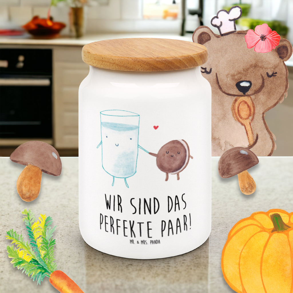 Vorratsdose Milch & Keks Milk, Cookie, Milch, Keks, Kekse, Kaffee, Einladung Frühstück, Motiv süß, romantisch, perfektes Paar,  Vorratsdose, Keksdose, Keramikdose, Leckerlidose, Dose  süße Tiermotive, gute Laune, lustige Sprüche, Tiere
