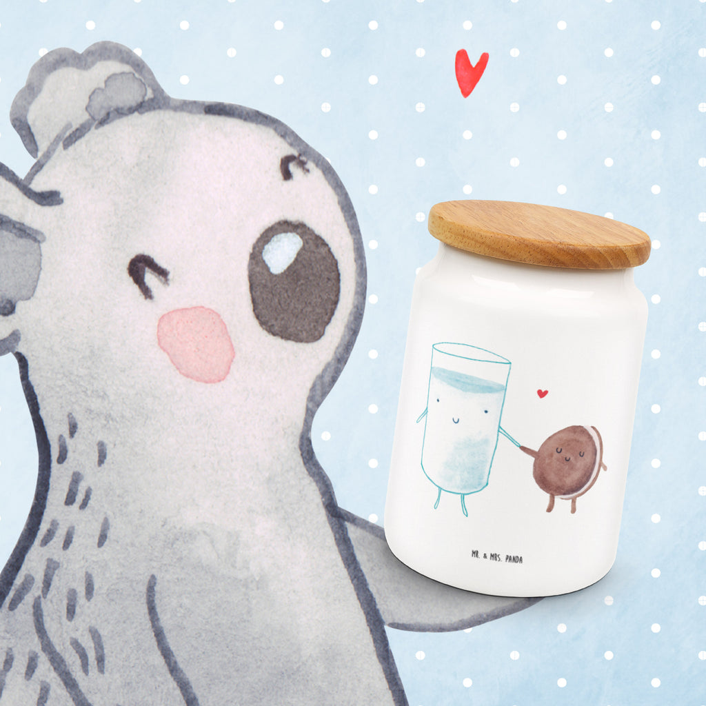 Vorratsdose Milch & Keks Milk, Cookie, Milch, Keks, Kekse, Kaffee, Einladung Frühstück, Motiv süß, romantisch, perfektes Paar,  Vorratsdose, Keksdose, Keramikdose, Leckerlidose, Dose  süße Tiermotive, gute Laune, lustige Sprüche, Tiere