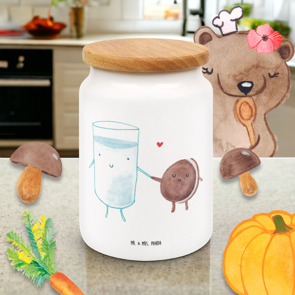 Vorratsdose Milch & Keks Milk, Cookie, Milch, Keks, Kekse, Kaffee, Einladung Frühstück, Motiv süß, romantisch, perfektes Paar,  Vorratsdose, Keksdose, Keramikdose, Leckerlidose, Dose  süße Tiermotive, gute Laune, lustige Sprüche, Tiere