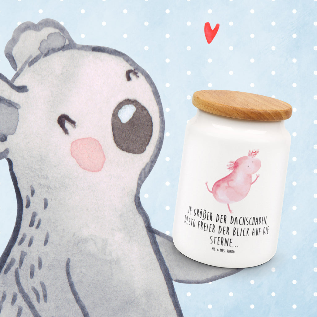 Vorratsdose Axolotl tanzt Axolotl, Axolot, Schwanzlurch, Lurch, Lurche, Dachschaden, Sterne, verrückt, Freundin, beste Freundin Vorratsdose, Keksdose, Keramikdose, Leckerlidose, Dose  Axolotl, Molch