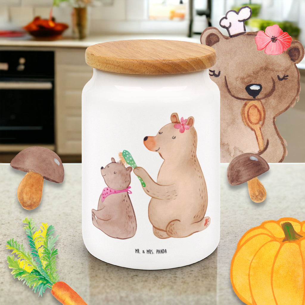 Vorratsdose Bär mit Kind Geschenk, Muttertag, Mutti, Mama, Mutter Vorratsdose, Keksdose, Keramikdose, Leckerlidose, Dose  Familie, Vatertag, Muttertag, Bruder, Schwester, Mama, Papa, Oma, Opa