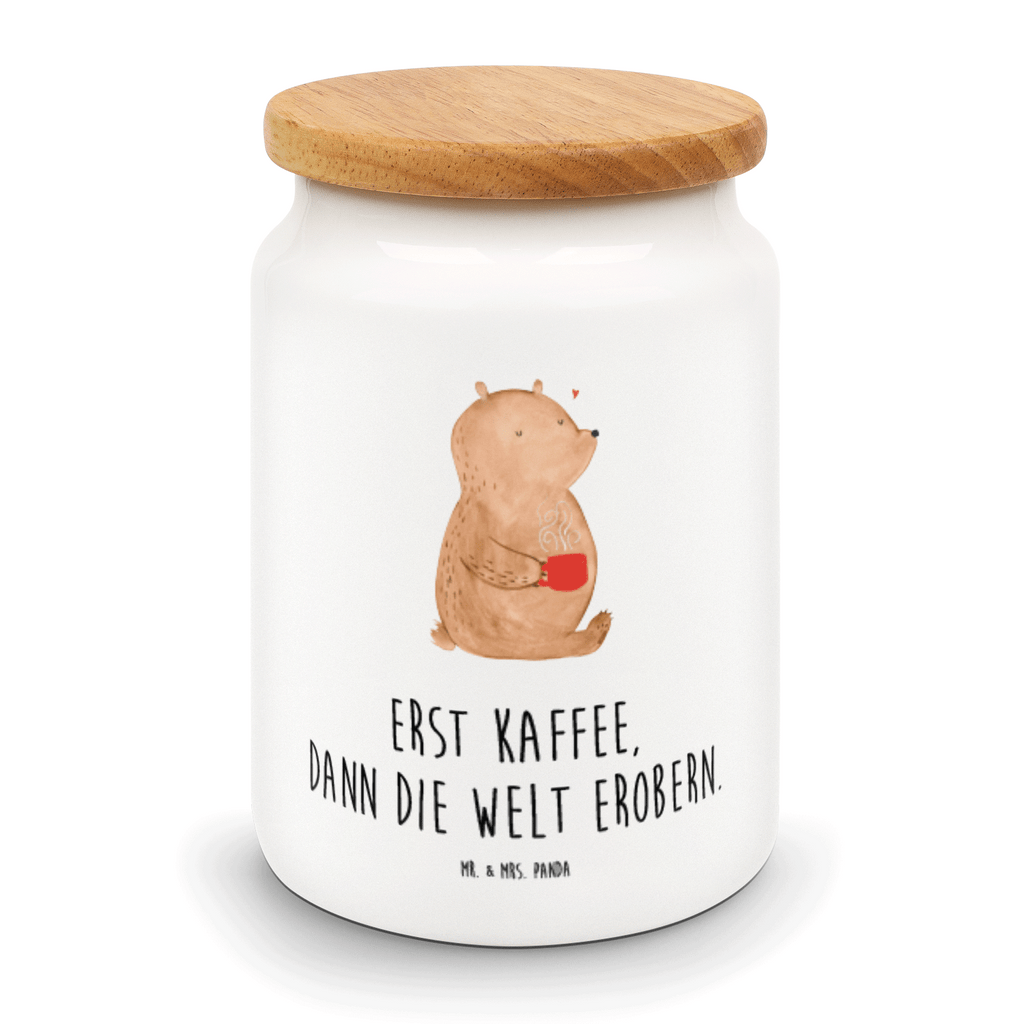 Vorratsdose Bär Kaffee Kaffee, Coffee, Bär, Bären, guten Morgen, Morgenroutine, Welt erobern, Welt retten, Motivation	 Vorratsdose, Keksdose, Keramikdose, Leckerlidose, Dose  Bär, Teddy, Teddybär