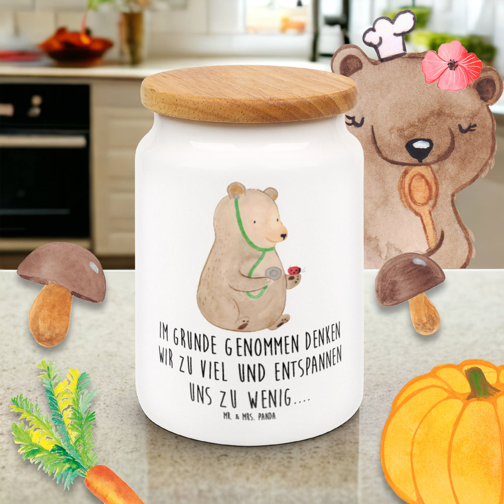Vorratsdose Bär Arzt Bär, Arzt, Ärztin, Doktor, Professor, Doktorin, Professorin Vorratsdose, Keksdose, Keramikdose, Leckerlidose, Dose  Bär, Teddy, Teddybär