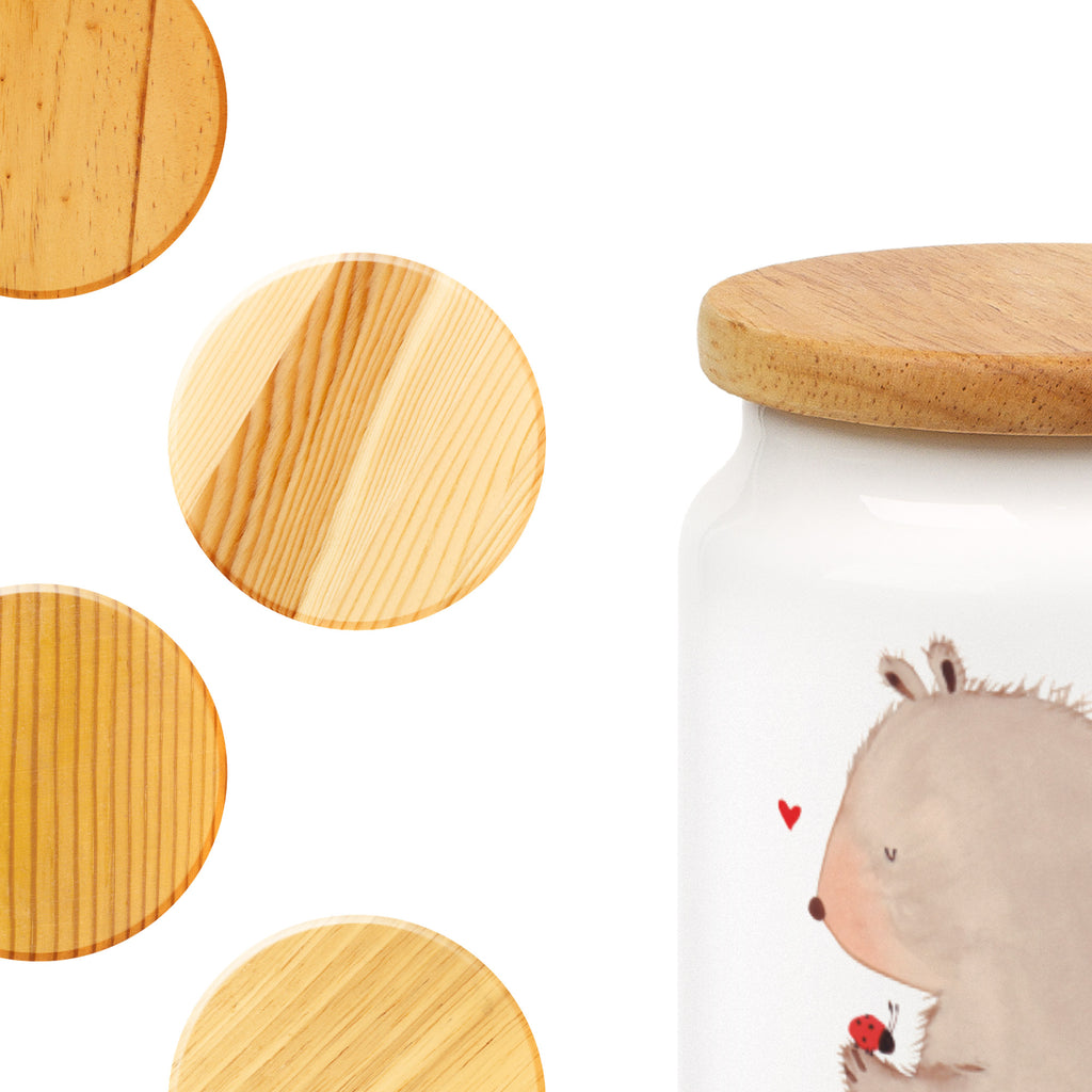 Vorratsdose Bär mit Marienkäfer Bär, Marienkäfer, Liebe, Freiheit, Motivation, Das Leben ist schön Vorratsdose, Keksdose, Keramikdose, Leckerlidose, Dose  Bär, Teddy, Teddybär