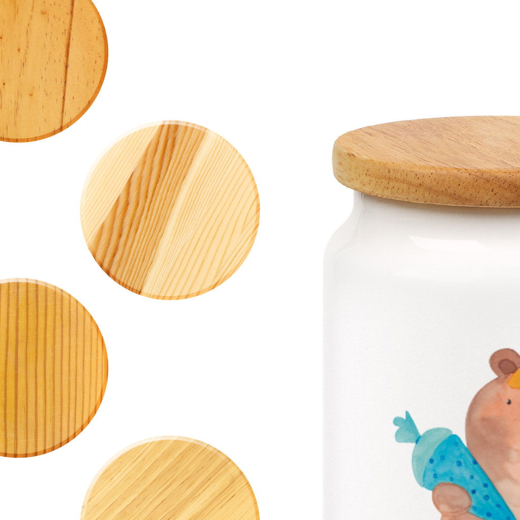 Vorratsdose Bär mit Schultüte Bär Motiv, Schultüte, Erster Schultag Geschenk, Einschulung Geschenk, Schule Geschenk, Grundschule, Schulanfang, Schulbeginn,  Vorratsdose, Keksdose, Keramikdose, Leckerlidose, Dose  Bär, Teddy, Teddybär