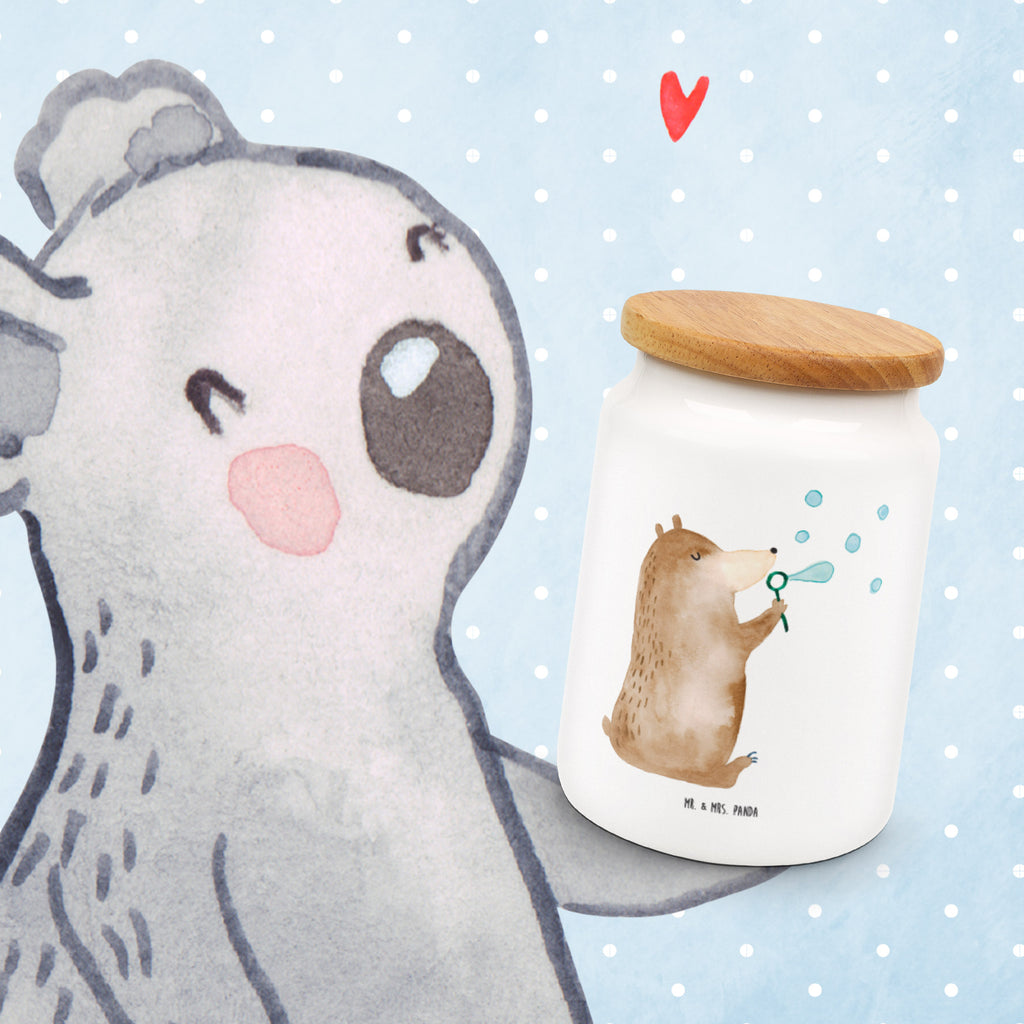 Vorratsdose Bär Seifenblasen Seifenblasen Bär Lustig Sein Glücklich Traurig Happy Vorratsdose, Keksdose, Keramikdose, Leckerlidose, Dose  Bär, Teddy, Teddybär
